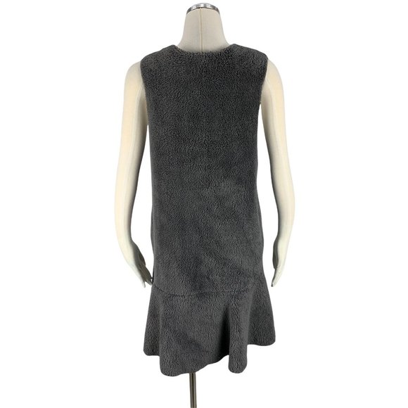 ODDY Small Fuzzy Gray Cardigan Sleeveless Pockets Long Tunic Artist - Picture 3 of 6